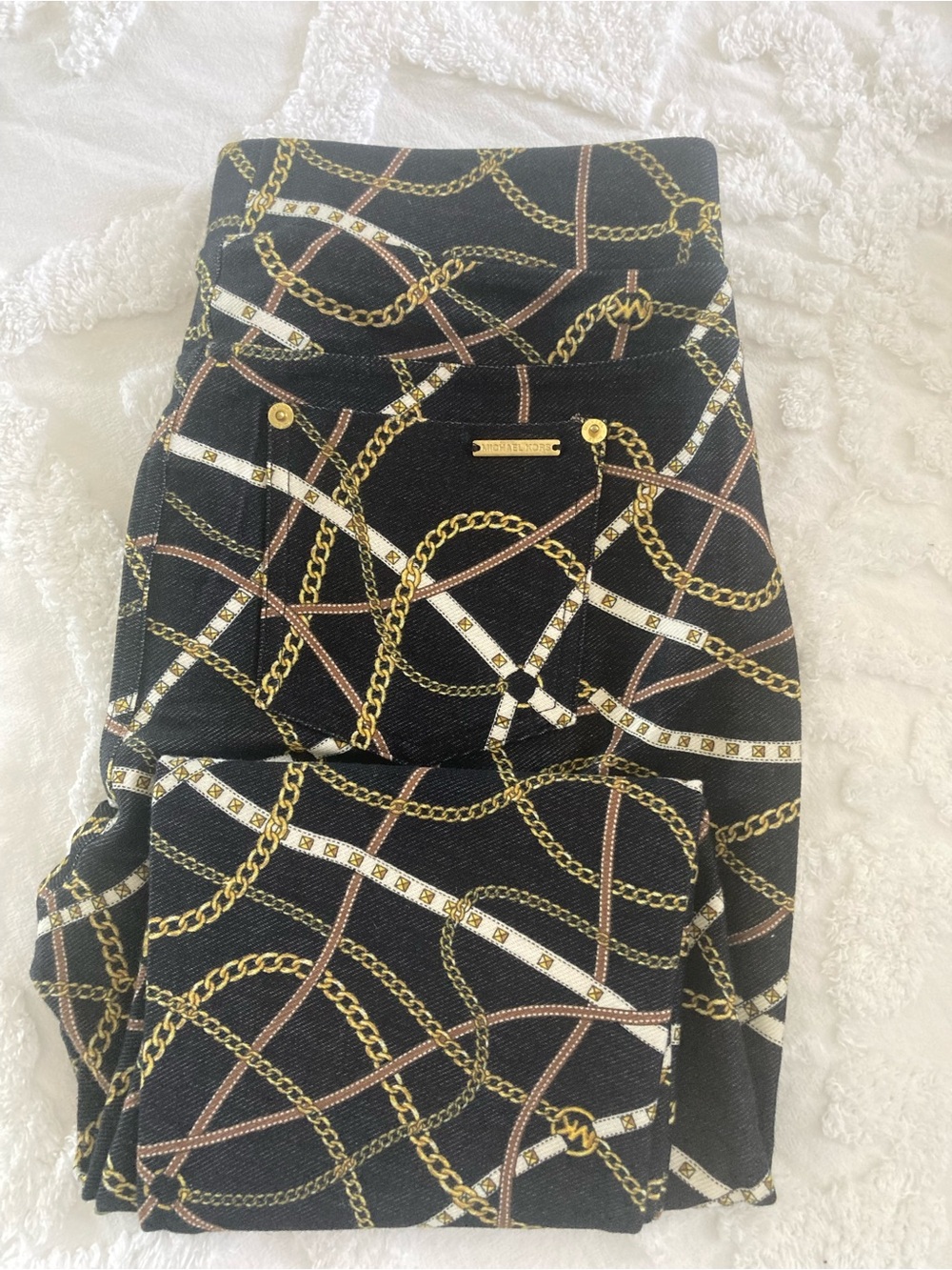 Michael Kors Pants  Skirt with Gold and Brown Chain Print